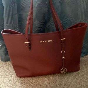 Red Michael Kors Shoulder Purse
